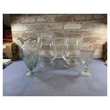 BOX LOT OF ASSORTED CLEAR GLASS VASES AND