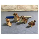 BAGGED LOT: 4 PCS- VINTAGE MINIATURE CHIPMUNK