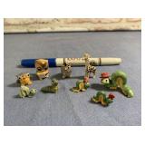 BAGGED LOT: 9 PCS- MINIATURE ANIMALS: OWLS,