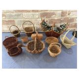 BOX LOT: LARGE SELECTION OF MINIATURE BASKETS