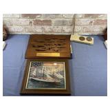 (3 PCS) FRAMED COAST GUARD SHIP PRINT 10" X 12";