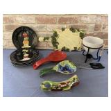 BOX LOT: ASSORTED KITCHENALIA: SPOON RESTS,