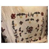 VINTAGE APPLIQUED QUILT, HAND-STITCHED