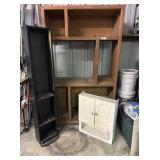 3 PCS:TALL, SLENDER, BLACK SHELF UNIT, BROWN, TALL
