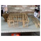 ASSORTMENT OF WOODEN STRUCTURES; BIRD HOUSE