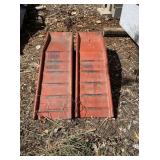 PAIR OF RED METAL RAMPS