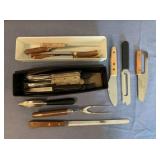 BOX LOT: ASSORTED KNIVES AND CUTTING UTENSILS