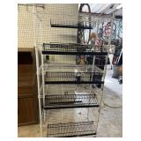 WHITE METRO-STYLE SHELVING PLUS BLACK RACKS ON