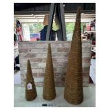 3 PCS: CONE-SHAPED BEADED CHRISTMAS TREE
