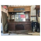 BEAUTIFUL 2-PC BAR BACK WITH STAINED GLASS INSERTS
