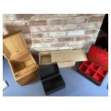 BOX LOT: 4 ASSORTED TRINKET / TREASURE WOODEN