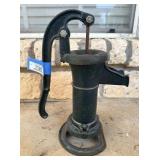 VINTAGE, BLACK PAINTED CAST IRON HAND WATER PUMP
