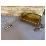 2 PCS: GLASS BAKING TUBE AND RACK & A MID CENTURY