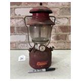 VINTAGE RED COLEMAN LANTERN-GLOBE IS INTACT BUT