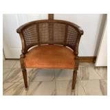VINTAGE REGENCY STYLE CAN BACK ARMCHAIR WITH