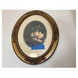 VINTAGE PHOTO OF SMALL GIRL WITH BLUE BOWS,