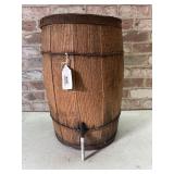 VINTAGE WOODEN NAIL OR HARDWARE KEG; WOOD
