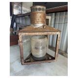 VINTAGE US COAST GUARD LANTERN; RUST ON METAL,