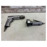 (2 PCS) PNEUMATIC AIR TOOLS: A PISTOL GRIP DRILL A