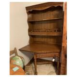 VINTAGE DESK WITH OPEN HUTCH & LAP DRAWER