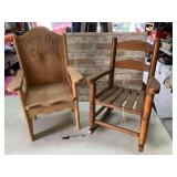 2 PCS: CHILDS WOODEN TIME OUT CHAIR AND A CHILDS