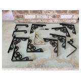 SELECTION OF 12 METAL SCROLL-WORK SHELF BRACKETS