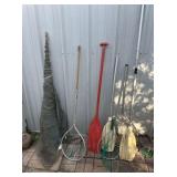 GROUP LOT: SELECTION OF FISHING NETS, PADDLES AND