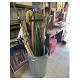 GALVANIZED TRASH CAN WITH LARGE SELECTION OF