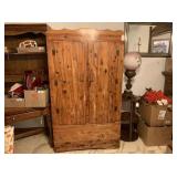2 DOOR RUSTIC WARDROBE;  40" X 22" X 70"
