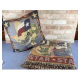 BOX LOT: TEXAS THEMED ITEMS: THROW PILLOW AND