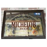 FRAMED MICHELOB BEER ADVERTISING MIRROR;