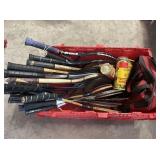 RED FLIP-TOP TOTE WITH LARGE COLLECTION OF