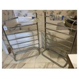 2 METAL CHROME-STYLE TOWEL WARMERS- TESTED-