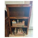 2-TIER SHELF & CONTENTS: 2 BOXES OF ASSORTED BOOKS
