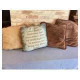 2 BAGS: ASSORTED THROW PILLOWS & DINING CHAIR
