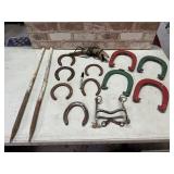 GROUPING: PITCHING HORSESHOES & STAKES, VINTAGE