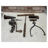 COLLECTION OF ANTIQUE HAND TOOLS: HAND CRANK