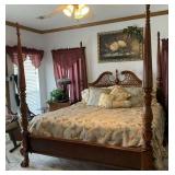 HEADBOARD, FOOTBOARD AND RAILS PLUS LINENS &