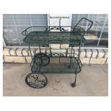 2 TIER EXPANDED METAL PATIO / GARDEN CART WITH