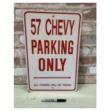 METAL " 57 CHEVY PARKING" DECORATIVE SIGN