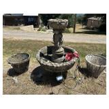 3 PCS: CONCRETE FOUNTAIN WITH CENTRAL FIGURE