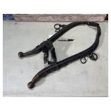 ANTIQUE PAIR OF METAL HORSE HAMES FEATURING