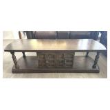 COFFEE TABLE WITH CENTER CABINET & OPEN STORAGE