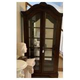 VINTAGE DOUBLE DOOR LIGHTED DISPLAY, 38" X 16" X 8