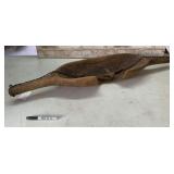 PRIMITIVE WOOD BOWL /VESSEL WITH HOOKS ON ENDS;