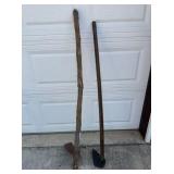 2 PCS:  PRIMITIVE GARDEN HOE