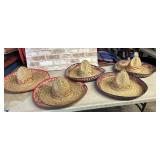 5 PCS: TRADITIONAL WOVEN STRAW MEXICAN SOMBRERO