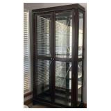 NICE, DARK WOOD DOUBLE DOOR, LIGHTED MIRROR-