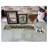 GROUPING: PHOTO OF WILL ROGERS, TIN YIELD SIGN,