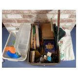 BOX LOT OF ASSORTED CRAFTING SUPPLIES